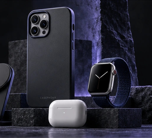 Phone case, charger, earbuds case and watch band
