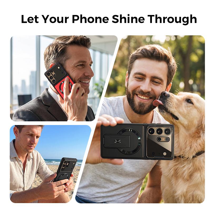 Shockproof Magnetic Kickstand Case for S Series with Camera Protection