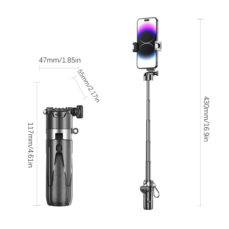 FlexiShot™ : 4-in-1 Multifunctional mini Selfie Stick with 360° Rotation