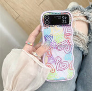 Cute Korean Rainbow Wavy Case for Galaxy Z Flip Series