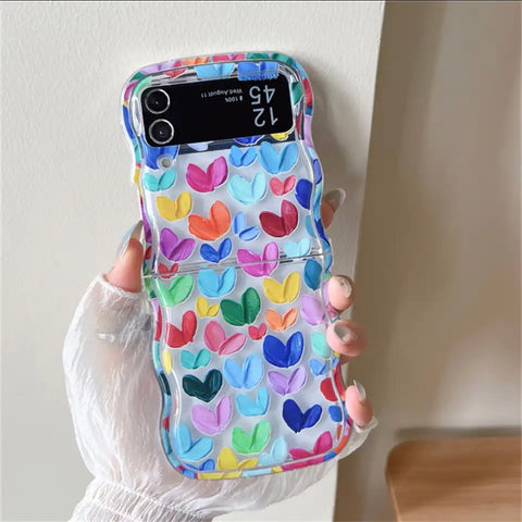 Cute Korean Rainbow Wavy Case for Galaxy Z Flip Series