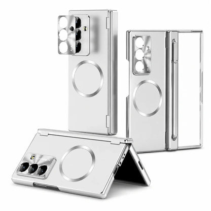 Magnetic Hinge Case with Glass & Stylus For Galaxy Z Fold Series