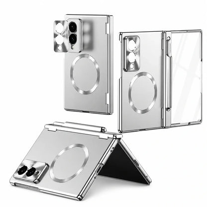 Magnetic Hinge Case with Glass & Stylus For Galaxy Z Fold Series