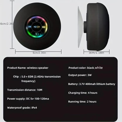 Waterproof LED Bluetooth Speaker – Mini & Portable