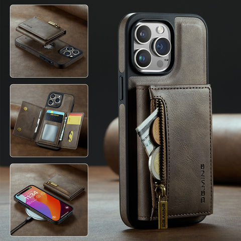 2 in 1 Retro Magnetic Wallet Case for iPhone