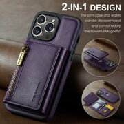 2 in 1 Retro Magnetic Wallet Case for iPhone