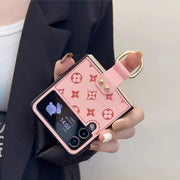 luxurious Fashion Lather  Case For Z Flip 3 & 4