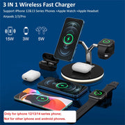 3 in 1 Magnetic Wireless Charger Stand For iPhone