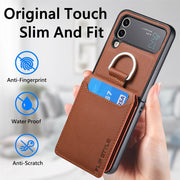 Luxury Leather Wallet Phone Case For Samsung Z Flip