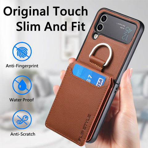 Luxury Leather Wallet Phone Case For Samsung Z Flip