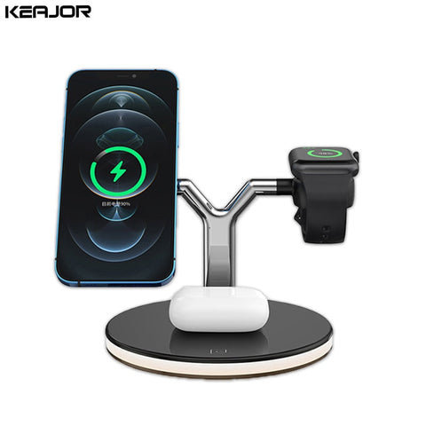 3 in 1 Magnetic Wireless Charger Stand For iPhone