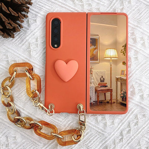 Bow Pearl Holder Scarf Amber Bracelet Chain For Samsung Galaxy Z Fold 3 5G